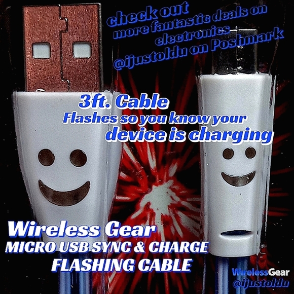 Wireless Gear Micro USB Sync & Charge Flashing Cable | 3 ft Cable  | Model G0227 - Picture 8 of 8